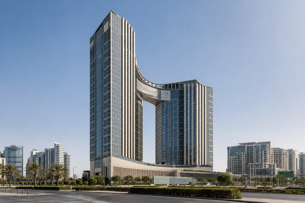Complete contemporary landmark building in Dubai